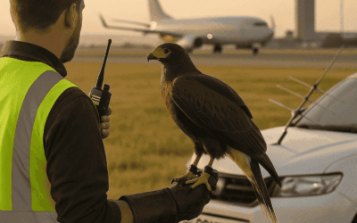 Halcones en aeropuertos: para qué se usan y cómo trabajan. El cetrero.