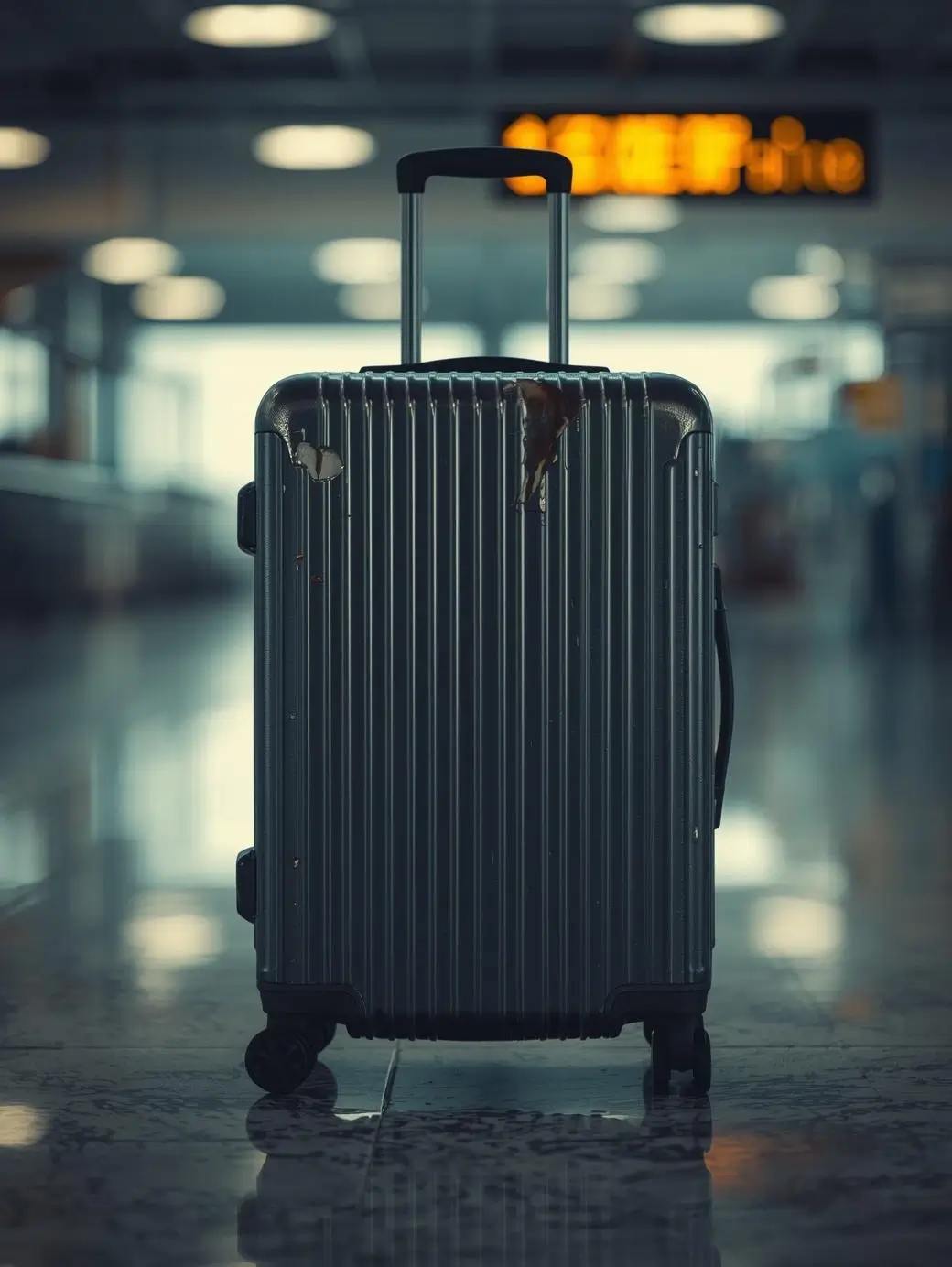 Maleta Dañada Maleta con la carcasa dañada por golpe